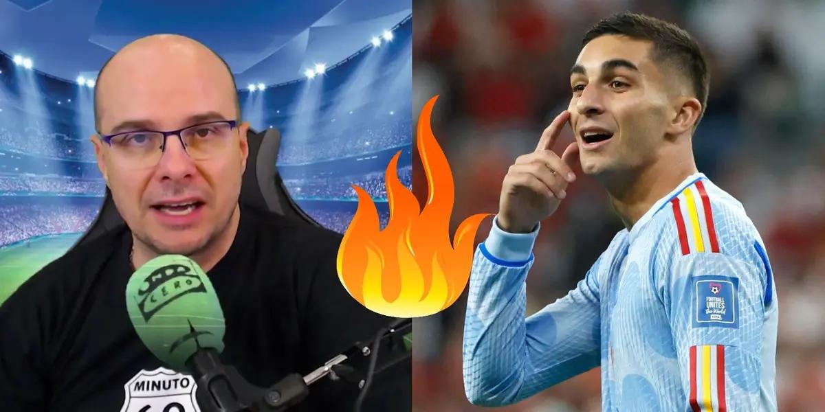 El reconocido periodista no soportó unas palabras del atacante del Barcelona luego de la eliminación de España.