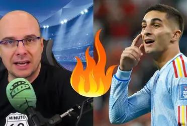 El reconocido periodista no soportó unas palabras del atacante del Barcelona luego de la eliminación de España.