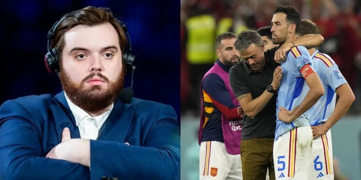 El streamer de Twich no se calló nada y a través de su canal hizo añicos a la selección española y a ciertos futbolistas del Barza.