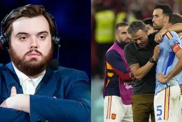 El streamer de Twich no se calló nada y a través de su canal hizo añicos a la selección española y a ciertos futbolistas del Barza.