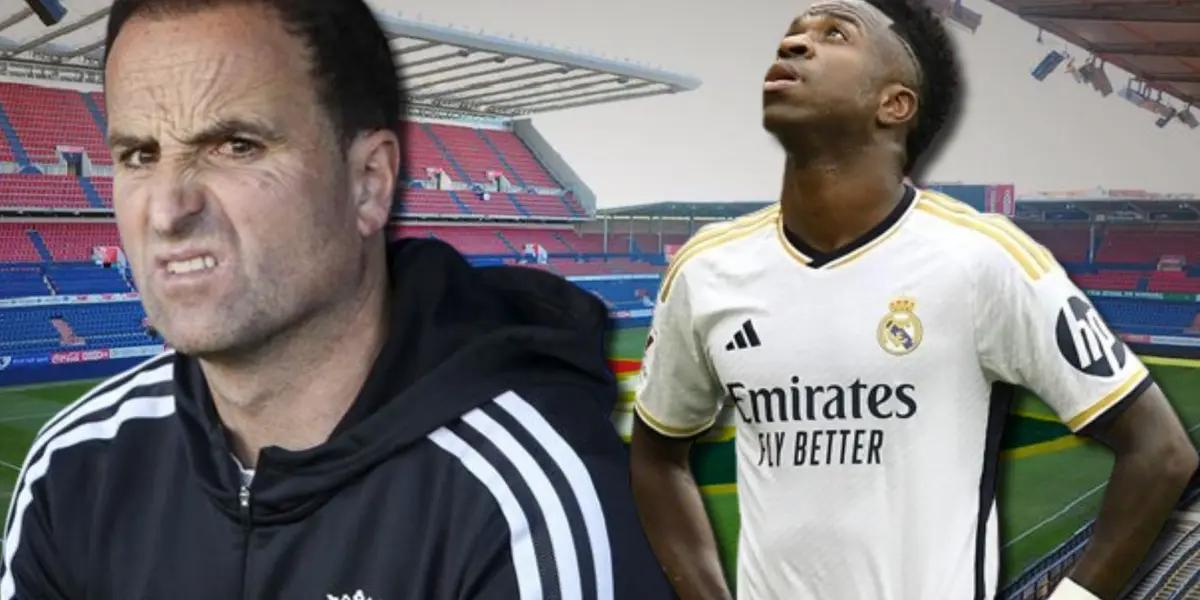 El técnico del Osasuna defendió a Vinicius, que lo amonestaron y será suspendido