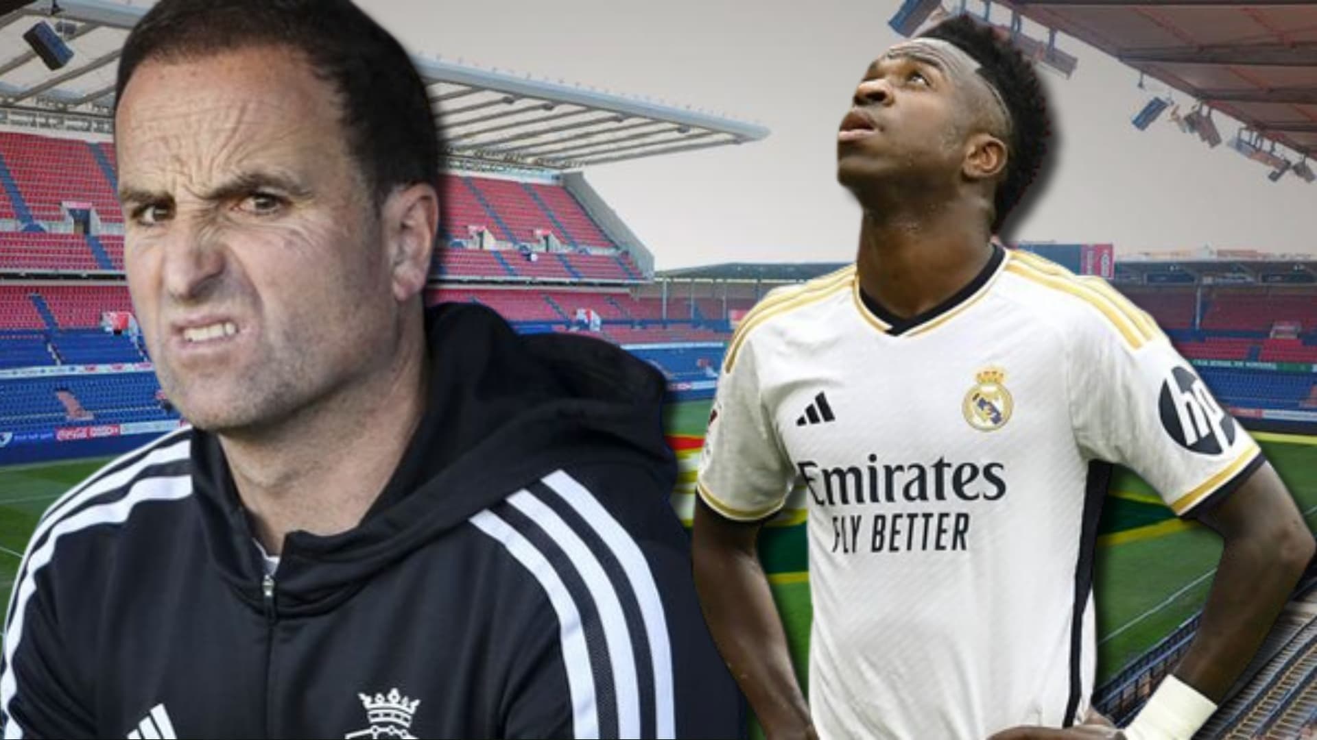 El técnico del Osasuna defendió a Vinicius, que lo amonestaron y será suspendido