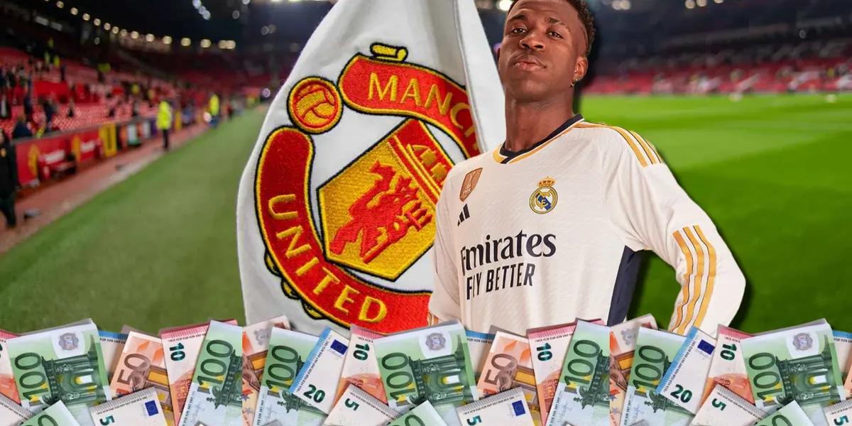 El United puso 150 millones para sacarlo del Madrid, esta respuesta dio Vinicius