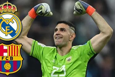 Emiliano Dibu Martínez sin querer habló sobre el equipo más grande ¿Es el FC Barcelona o Real Madrid?