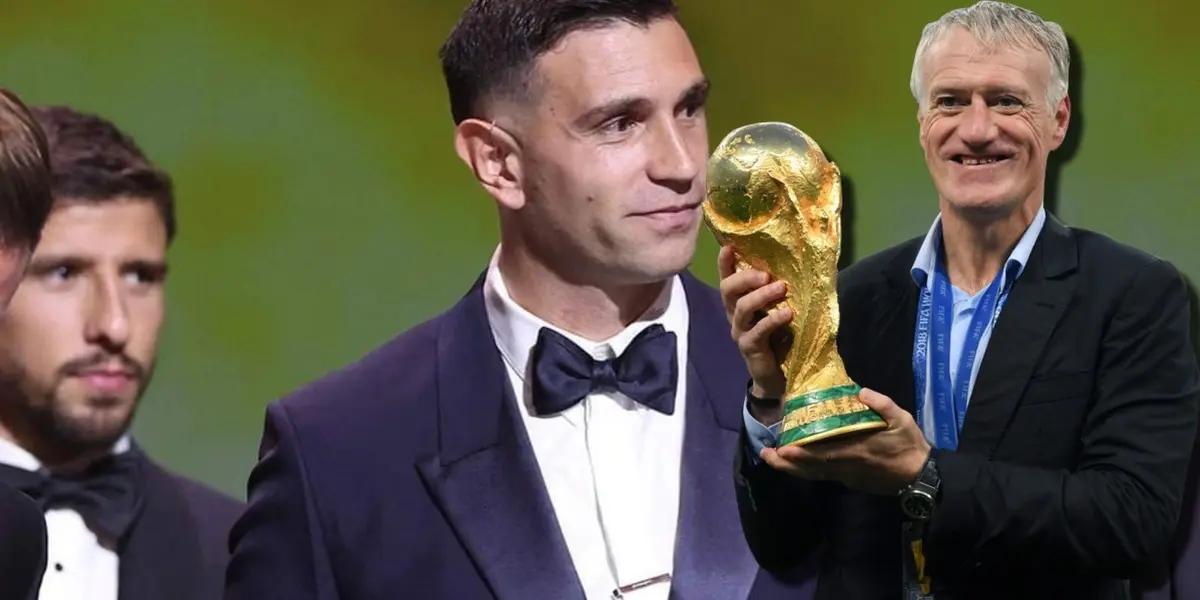 Emiliano Martínez ganó el trofeo a mejor portero del mundo, y enfocaron a Deschamps, entrenador de Francia
