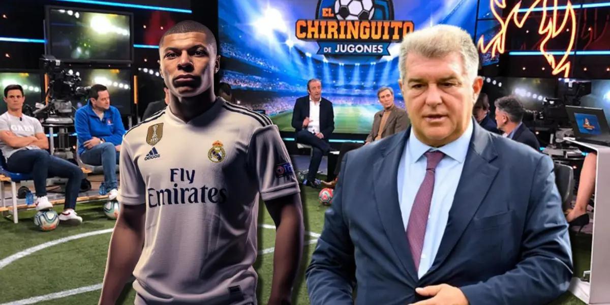 En El Chiringuito cerraron la boca a Laporta por decir que Mbappé dañará al Madrid