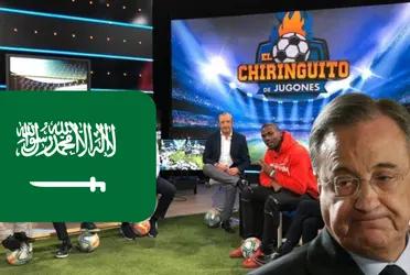 En el programa de la medianoche del martes hicieron referencia a un jugador del equipo blanco que podría partir para Arabia.