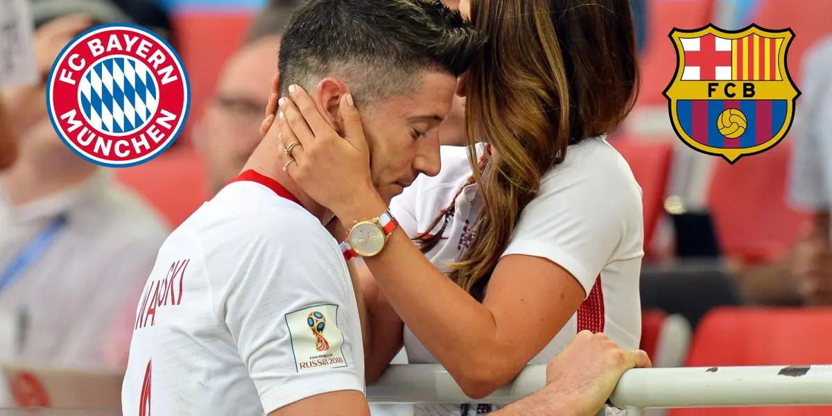 En un posteo de Instagram, la pareja del delantero polaco dejó en claro su descontento sobre la situación actual del delantero con el club alemán.