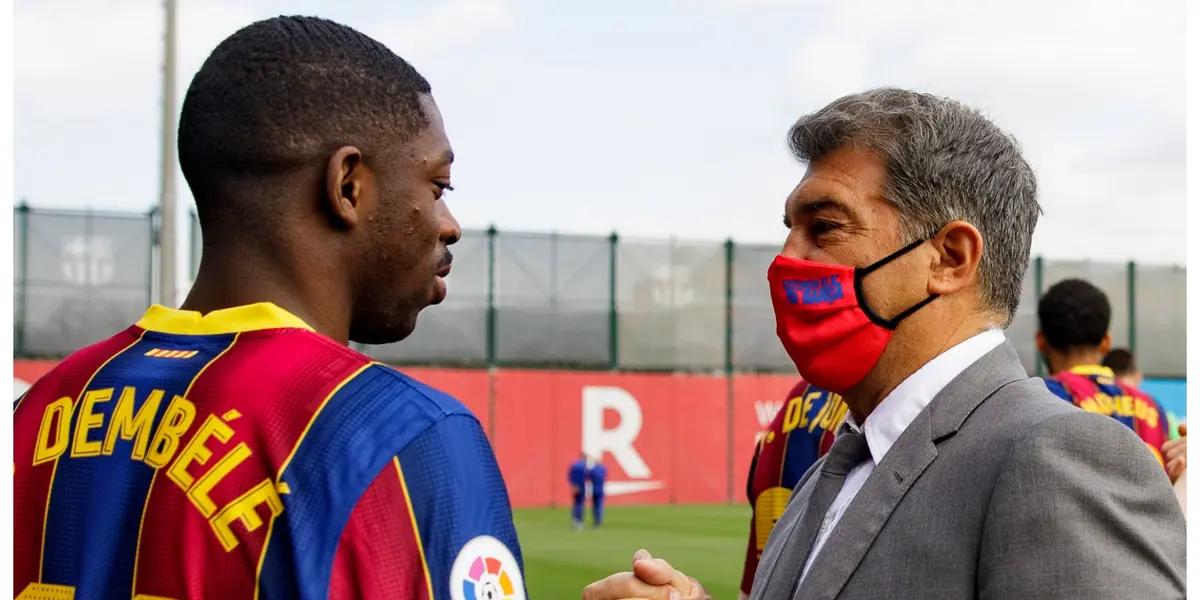 En una entrevista con un programa de TV español, el presidente del equipo culé aseguró que el jugador francés quiere quedarse en la institución y hasta se tomo el atrevimiento de considerarlo mejor que Kylian Mbappé.