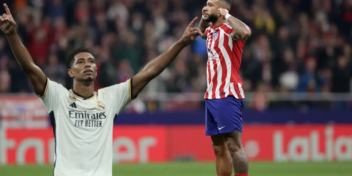 En vispera de un nuevo derbi madrileño, Diego Simeone celebra por tener a Memphis en su equipo.