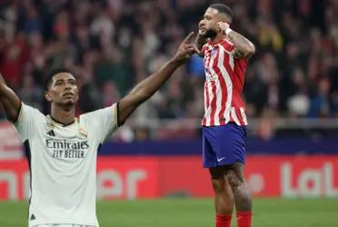 En vispera de un nuevo derbi madrileño, Diego Simeone celebra por tener a Memphis en su equipo.