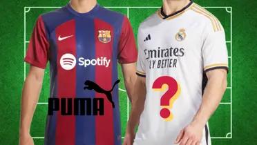 Equipaciones FC Barcelona y Real Madrid