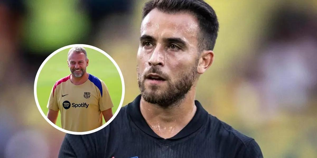 Eric García - Hansi Flick (Foto: X del FC Barcelona)