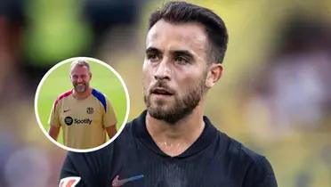 Eric García - Hansi Flick (Foto: X del FC Barcelona)