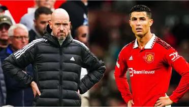 Erik Ten Hag y Cristiano Ronaldo en el Manchester United