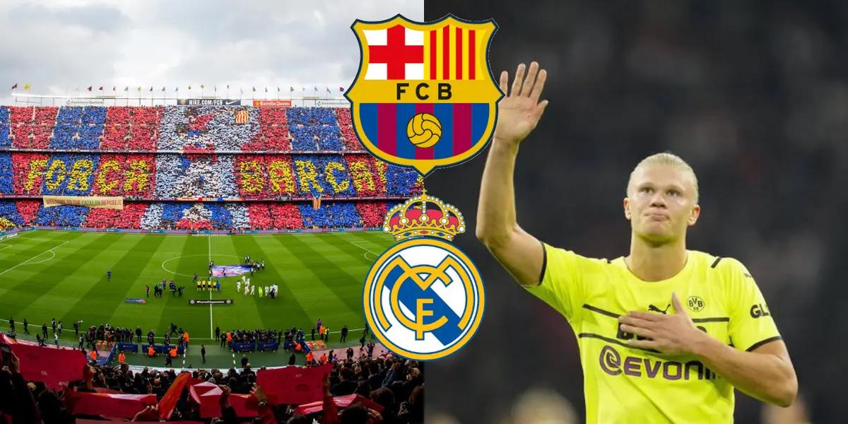 Erling Haaland fue ovacionado por el Camp Nou y el noruego respondió burlándose del Real Madrid.