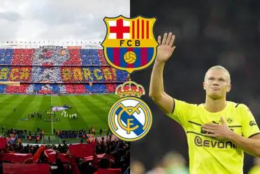 Erling Haaland fue ovacionado por el Camp Nou y el noruego respondió burlándose del Real Madrid.
