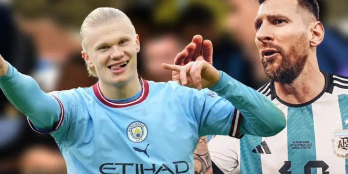 Erling Haaland y Lionel Messi compiten palmo a palmo por llevarse el Balón de Oro.