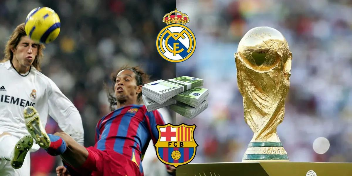 Es uno de los pocos que vistió las camisetas de FC Barcelona y Real Madrid que además es campeón del mundo pero juega por una migaja