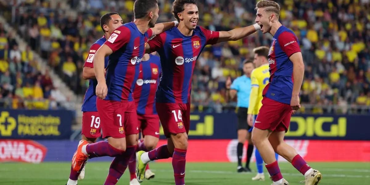 FC Barcelona celebrando el gol ante Cádiz en la liga española