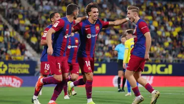 FC Barcelona celebrando el gol ante Cádiz en la liga española