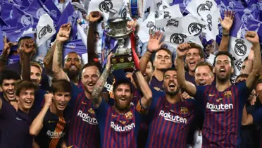 FC Barcelona festejando el título del 2018