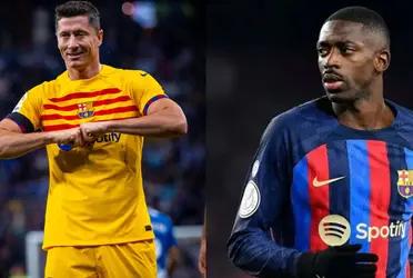 FC Barcelona fue campeón pero no todo es alegría en el plantel tras el gesto de Ousmane Dembélé para con Robert Lewandowski