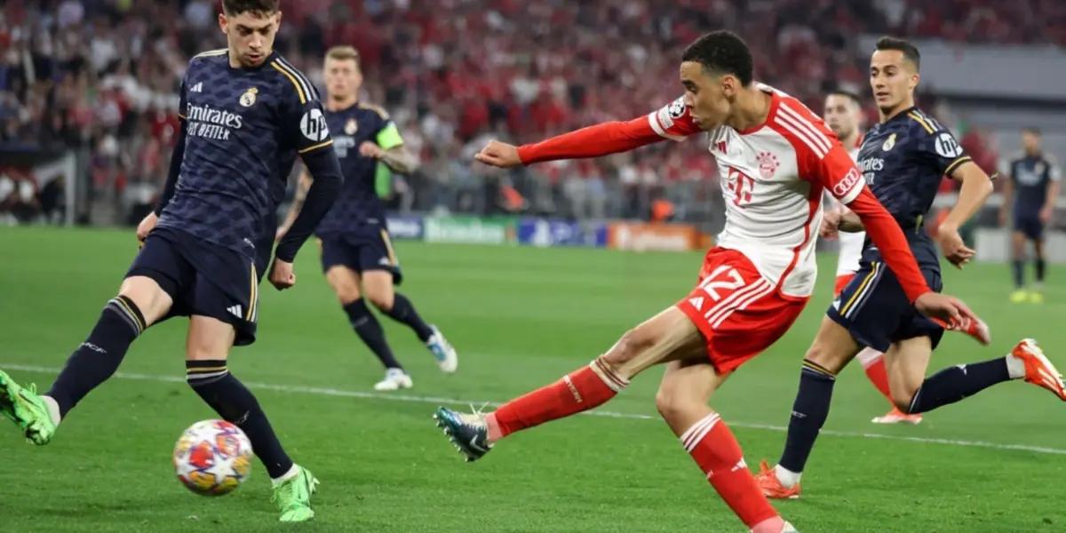 Federico Valverde, jugador del Real Madrid, contra Jamal Musiala del Bayern Múnich