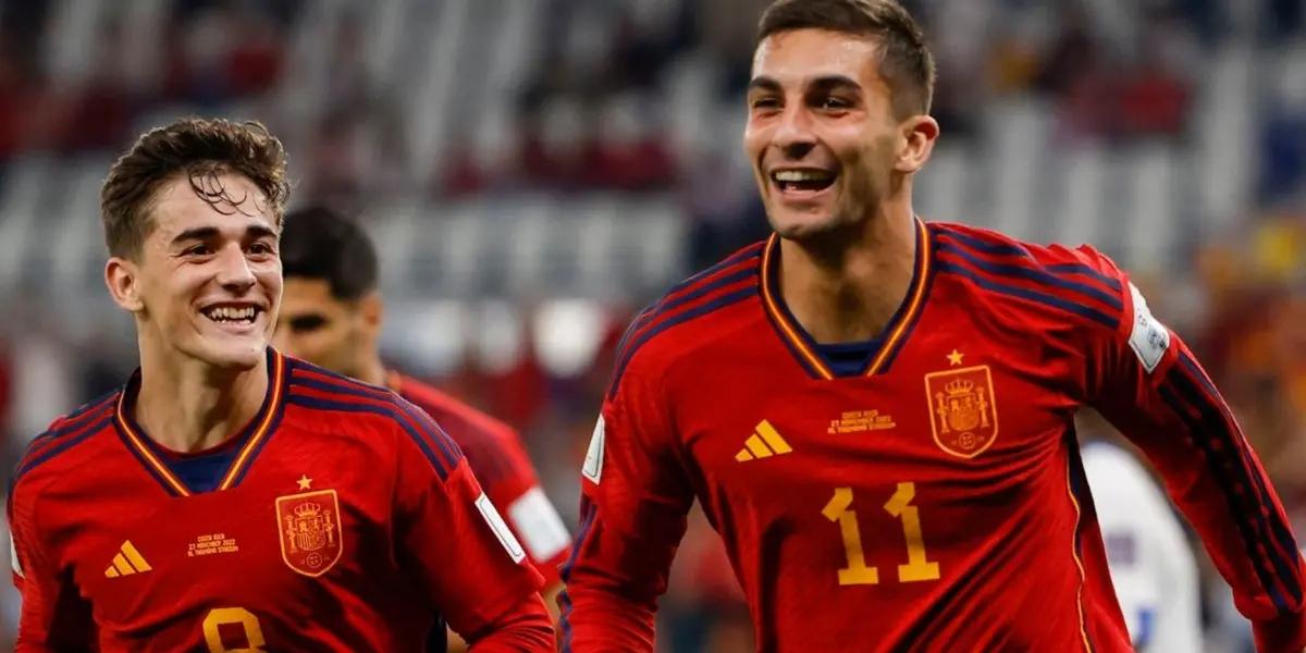 Ferran Torres anotó el segundo gol para poner a ganar a España ante Georgia y no se olvidó de Gavi