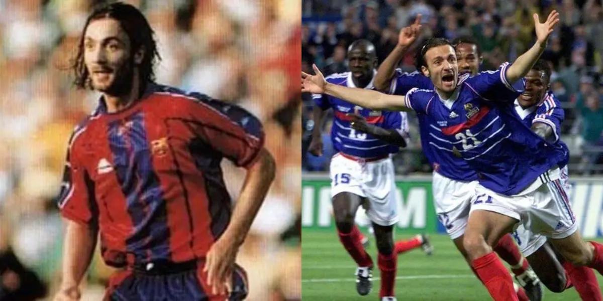 Fue campeón del mundo con Francia en el Mundial 1998, jugó en el Barcelona y a pesar de ser delantero no convirtió goles, Christophe Dugarry actualmente trabaja en la radio donde gana una fortuna.