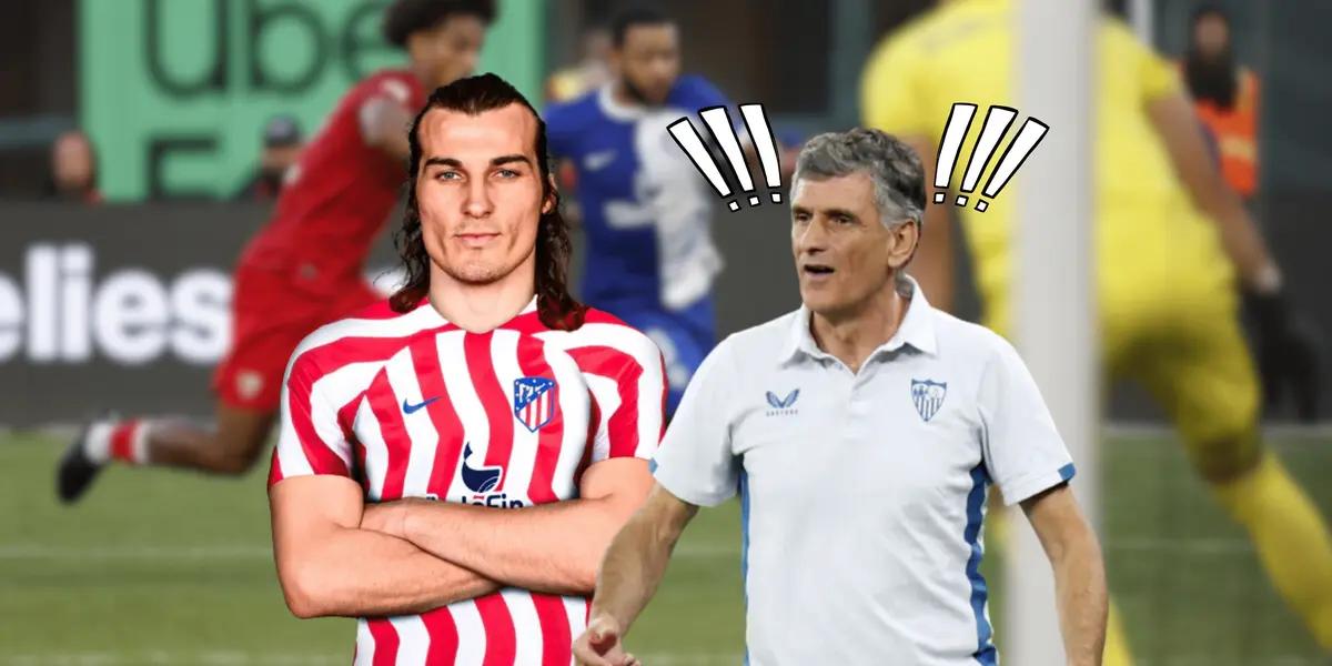 Fue en el saludo protocolar de jugadores y no sabes como reaccióno el técnico sevillano