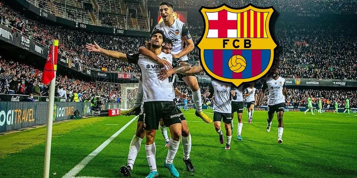 Guillamón le puso en el ángulo el balón para que el Valencia empate al FC Barcelona, aunque Peña se estiró lo más que pudo