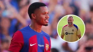 Hansi Flick - Ansu Fati (Foto: X del FC Barcelona)