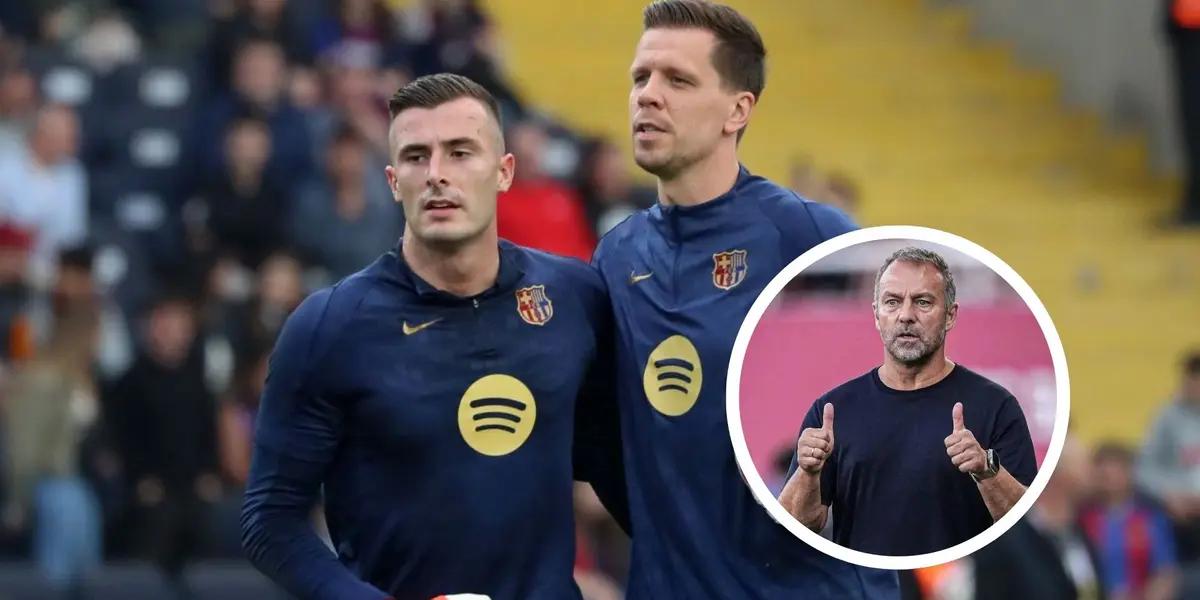 Hansi Flick - Iñaki Peña - Wojciech Szczesny (Foto: X)