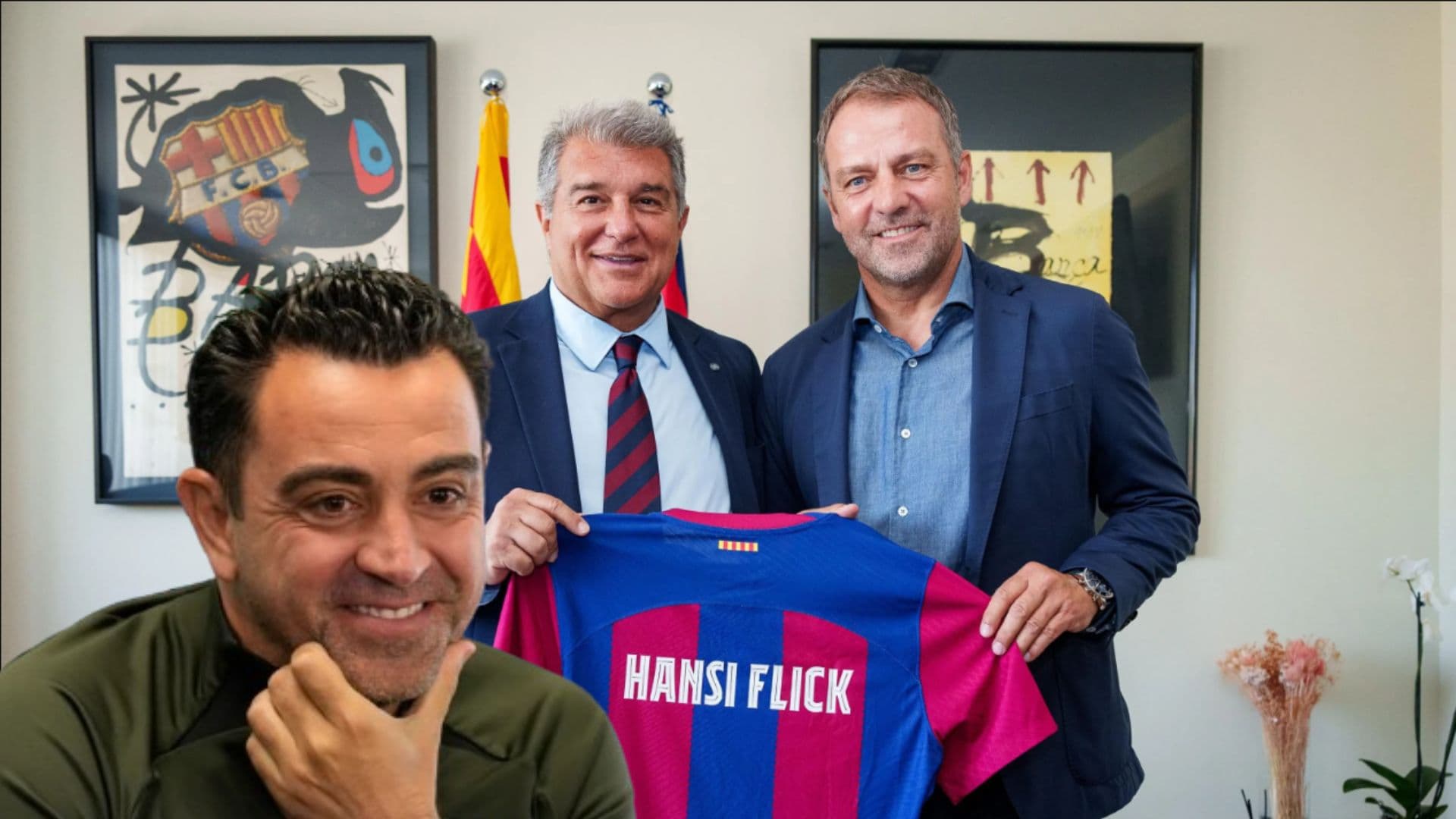 Hansi Flick - Xavi Hernández (Foto: FC Barcelona)