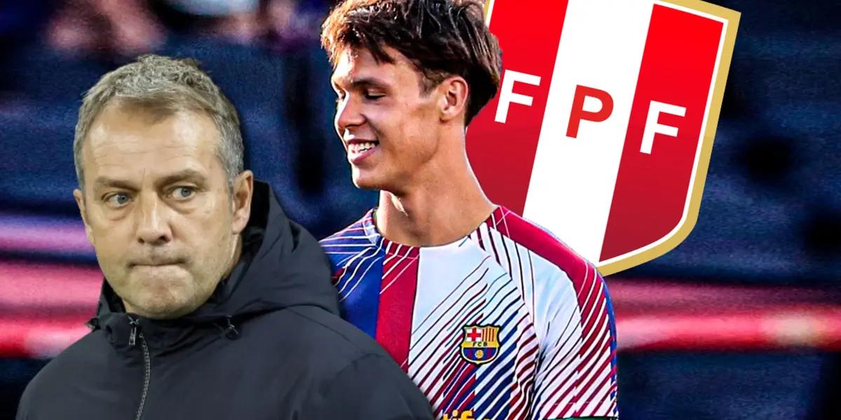 Hansi Flick y Diego Kochen, portero del FC Barcelona