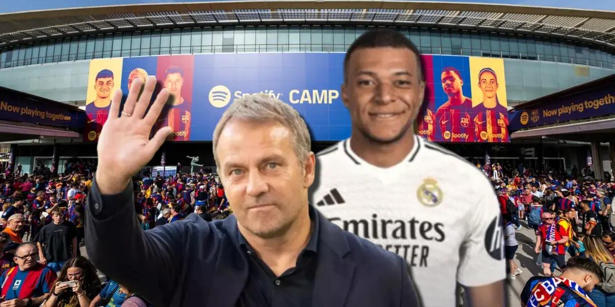 Hansi Flick y Kylian Mbappé / Foto: Collage