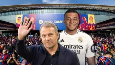 Hansi Flick y Kylian Mbappé / Foto: Collage