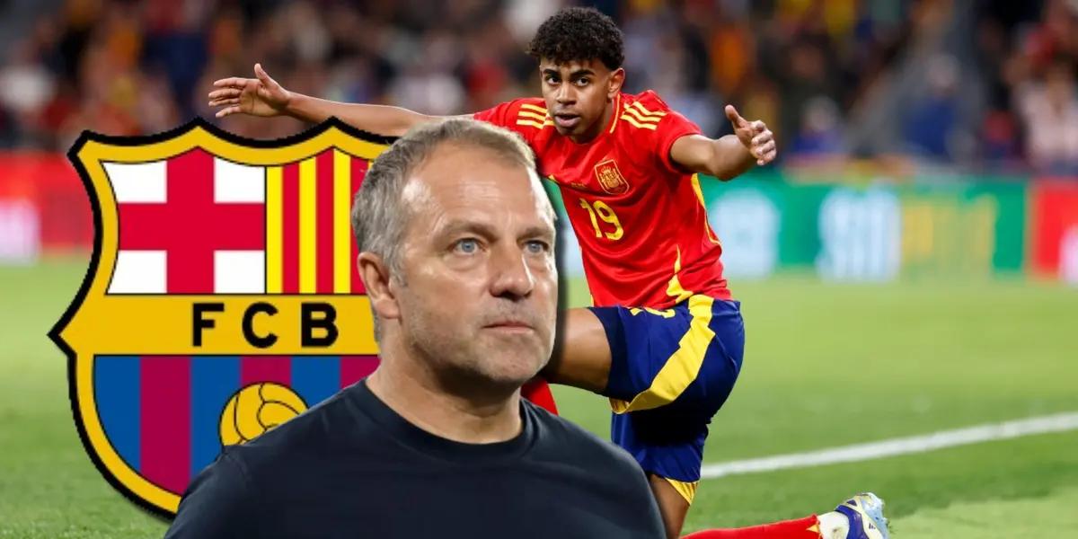 Hansi Flick y Lamine Yamal / Foto: Collage