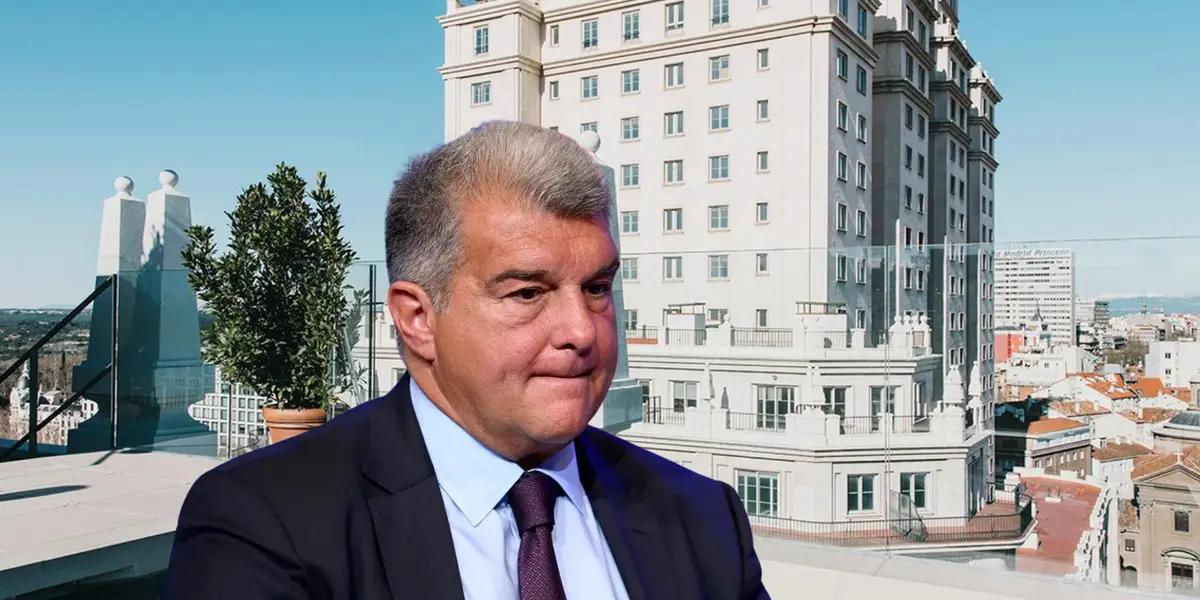 Hotel en Madrid. Joan Laporta preocupado