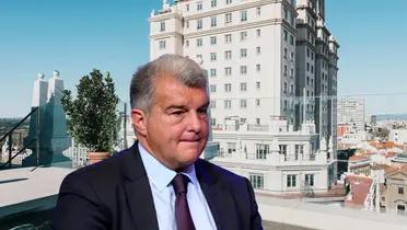 Hotel en Madrid. Joan Laporta preocupado