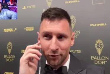 Ibai Llanos logró una entrevista con Lionel Messi tras ganar el Balón de Oro y el argentino vivió un momento curioso con el influencer