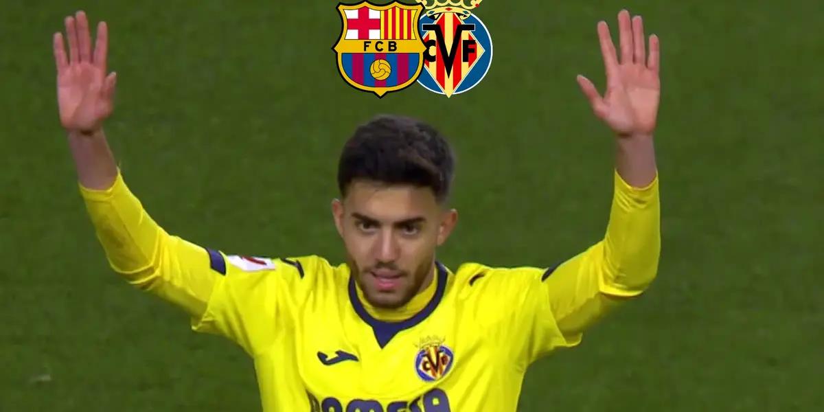 Ilias celebrando su gol en Montjuïc