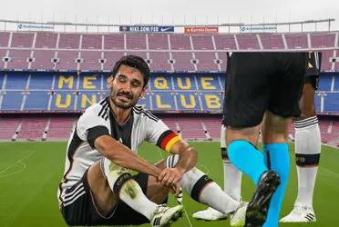 Ilkay Gündogan sufrió un duro golpe en la espalda que le trajo los peores recuerdos
