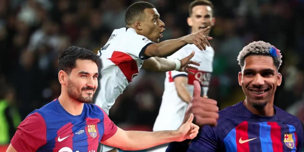 Ílkay Gundogan y Ronald Araújo, jugadores del FC Barcelona