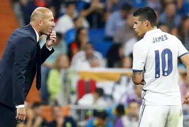 James Rodríguez le dedicó unas palabras a Zinedine Zidane a quien muchos señalan como el culpable de su salida Real Madrid