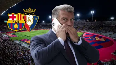 Mientras Barça juega vs Osasuna, Laporta llama a entrenador para suplir a Xavi