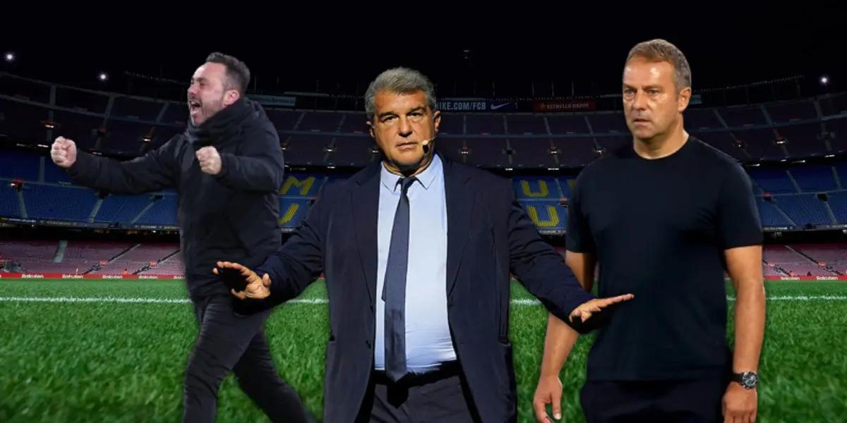 Joan Laporta debe decidir entre De Zerbi, Flick y varias figuras más.