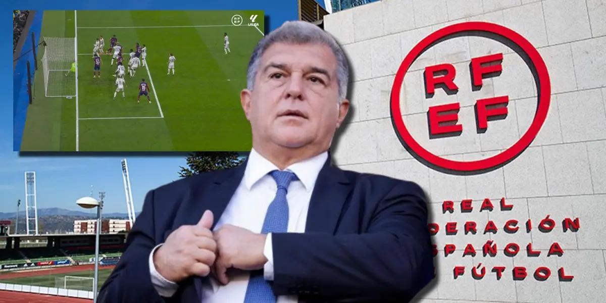 Joan Laporta, presidente del FC Barcelona, en la Real Federación Española de Fútbol