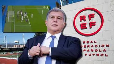 Joan Laporta, presidente del FC Barcelona, en la Real Federación Española de Fútbol